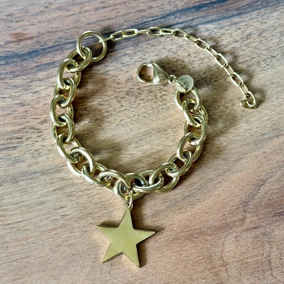 CHRISTINA GREENE | 18K Plated Chain Link Bracelet with Star Charm - Picture 6 of 7